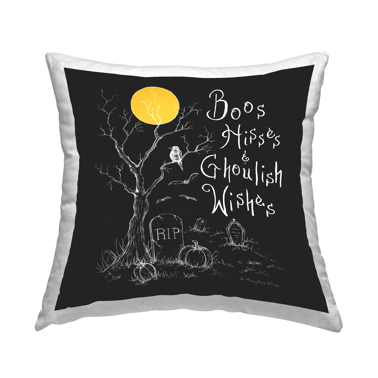 Stupell Industries Boos Hisses Ghoulish Wishes Halloween Throw Pillow